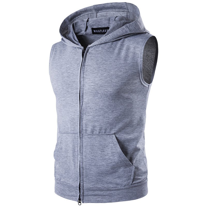 Men's Sleeveless Vest Vest Youth Sweatshirt Hooded Cross-border Spot Supply